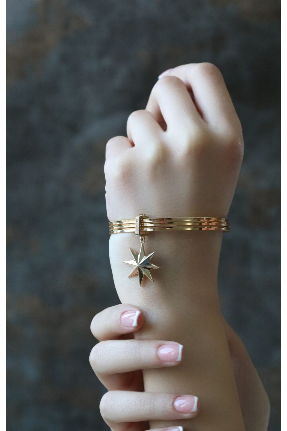 14 Ayar Altın Sade Star Model Charm